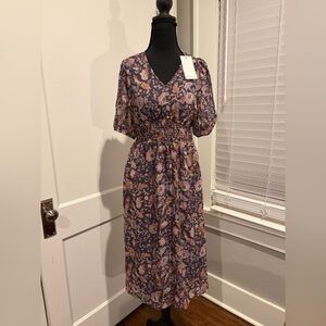 Dear John NWT boho floral midi dress empire